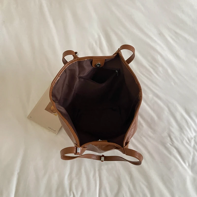 Overs ize Shopper Bag einfach lässig große Kapazität Tote Frauen Handtaschen Designer Tasche Luxus weiche Leder Umhängetasche schwarz Bolsos – Detail 20