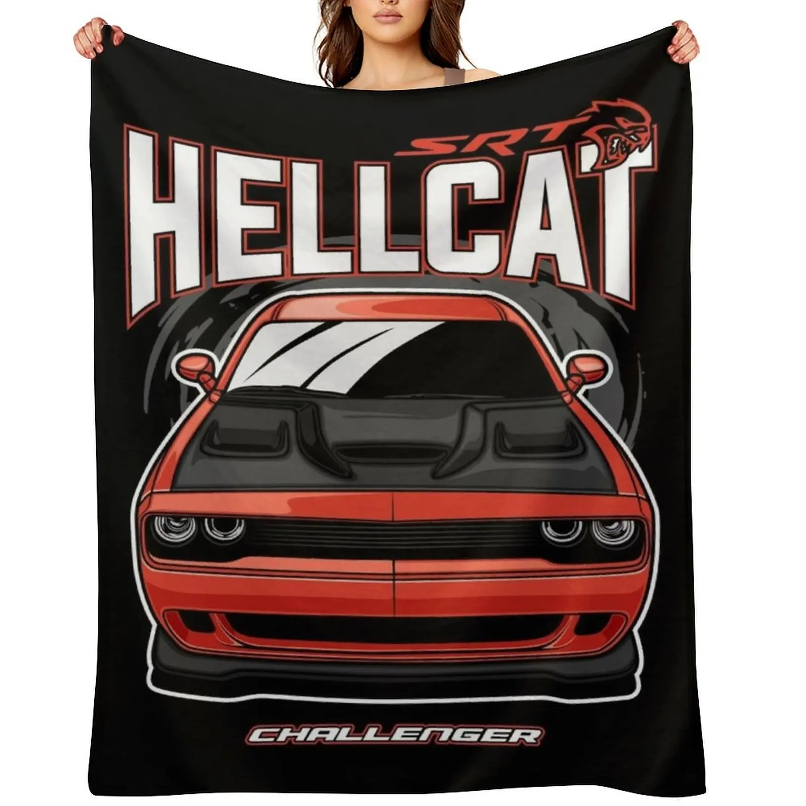 

Challenger SRT Hellcat Throw Blanket Furry Camping christmas decoration Summer Blankets