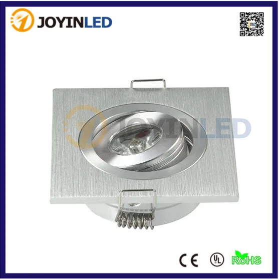 

3W High Power Led Reessed Ceiling Light Brush Silver Square Mini Led Spotlight For Living Room Cabinet