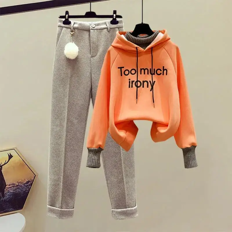 Spring and Autumn Set Women's New Korean Version Loose Fit Slimming and Stylish Top Age Reducing Casual Pants Two-piece Set