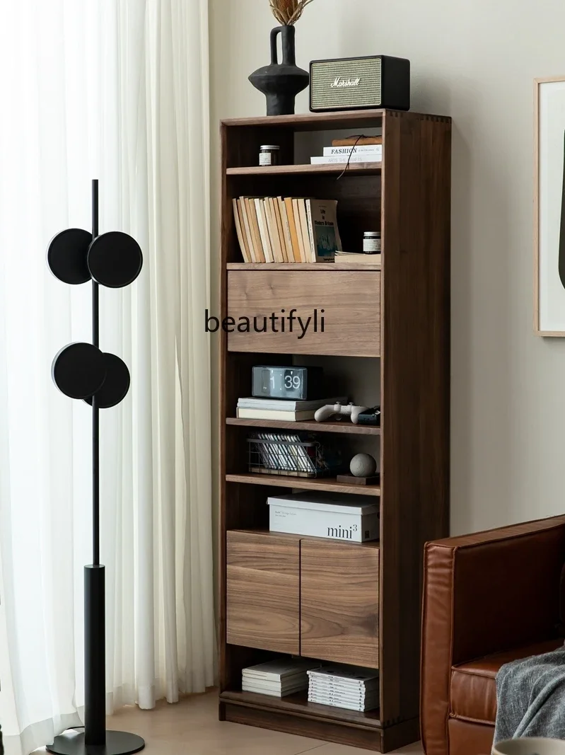 

smt03 North America Black Walnut Solid Wood Bookcase Shelf Display Cabinet Antique Shelf Log All Solid Wood