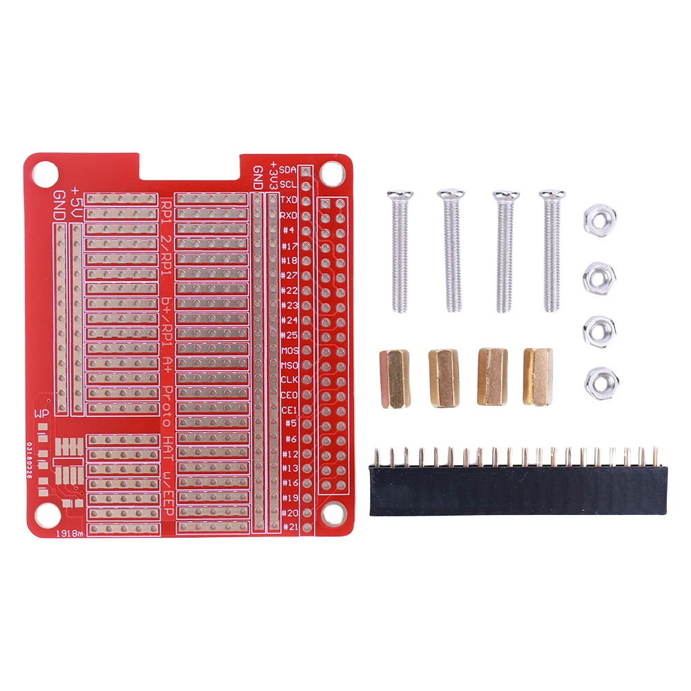 

Prototype Breakout DIY Breadboard PCB Shield Red Expansion Board Proto Shield Kit Compatible for Raspberry RPi