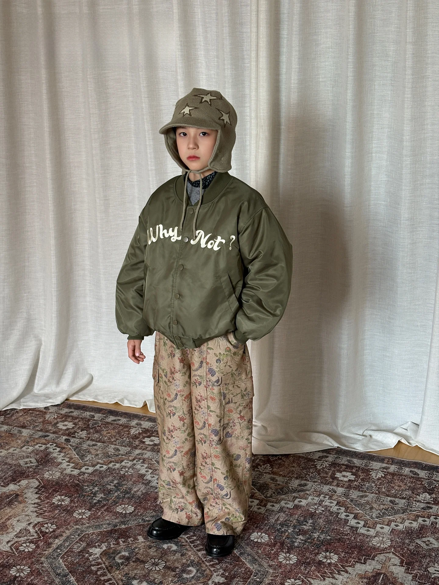 eco-friendly-digital-print-floral-fce-lined-workwear-straight-leg-pants-comfortable-warm-cotton-polyester-blend-long-trous