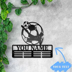 1pc football Medal hook funny Personalized name Metal Wall Signs Iron Wall Plaque For Bedroom Décor