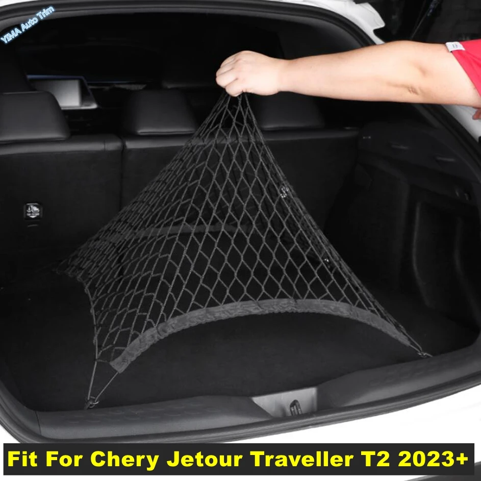 

For Chery Jetour Traveller T2 2023 2024 Car Rear Trunk Luggage Storage Container Cargo Elastic Mesh Net Kit Molding Accessories