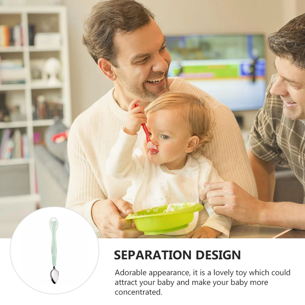 2 قطعة ملعقة هريس الفاكهة الفولاذ المقاوم للصدأ أدوات تغذية الطفل للأطفال طفل ملاعق ملعقة فاكهة غرفة الطعام رياض الأطفال نزهة #2