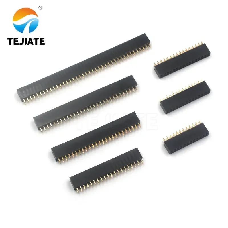 10PCS Double Row Female Female Female Double Row Female Socket Pin Header Socket 2X2P/3/4/5/6-40P 2.54MM Curved Pin