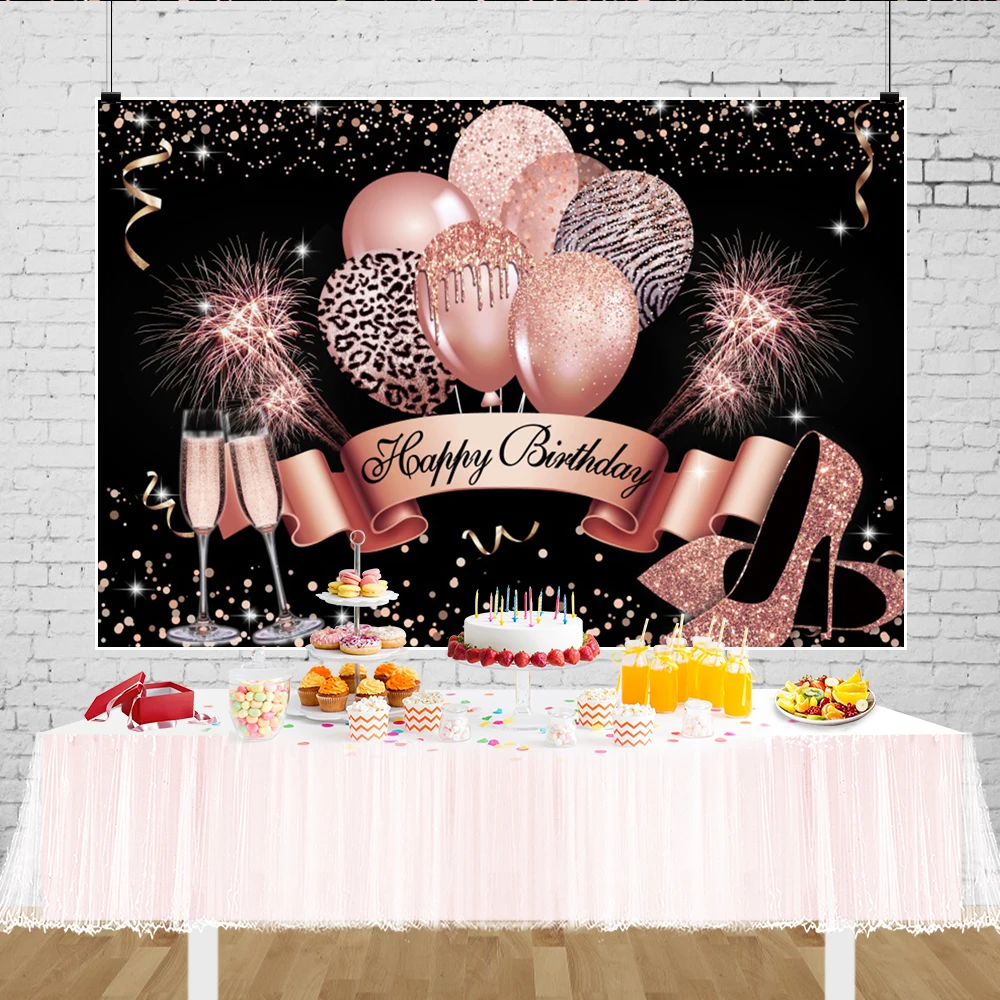 Trưởng Thành Sinh Nhật Biểu Ngữ Tùy Chỉnh Tên Vàng Bạc Lấp Lánh Ballons Bé Nền Chụp Ảnh Phông Nền Photocall Studio Chụp Ảnh