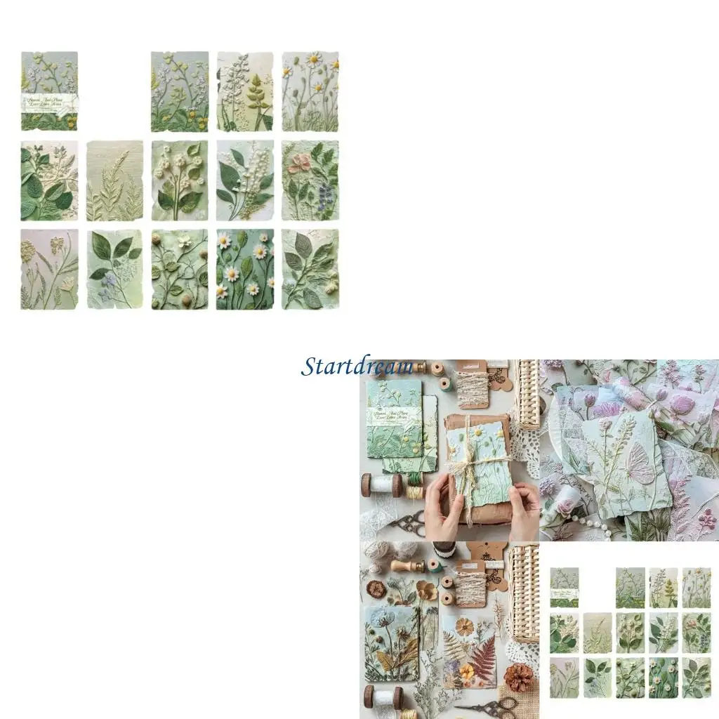 

23 Sheets Antique Scrapbooking Paper Flower Embossed Paper for Scrapbooking Journal Planner Album Invitation Card K92C