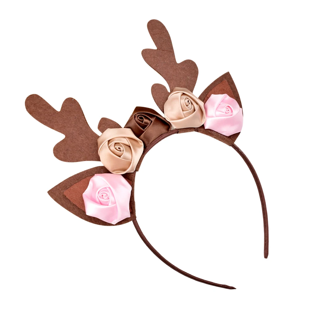 

1Pcs Christmas Elk Brown Hairband Antler Headwear Party Hair Hoop Performance Festival Hair Accessory Christmas Hairband