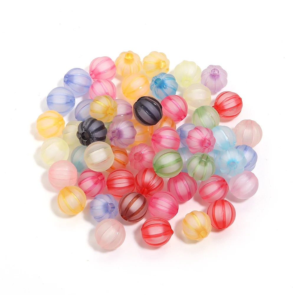 10–100 Stück 8/10/12/16/20 mm bunte Kürbis-Acrylperlen, runde lose Perlen für DIY-Schmuckherstellung, Armbänder, Halsketten, Zubehör – Detail 8
