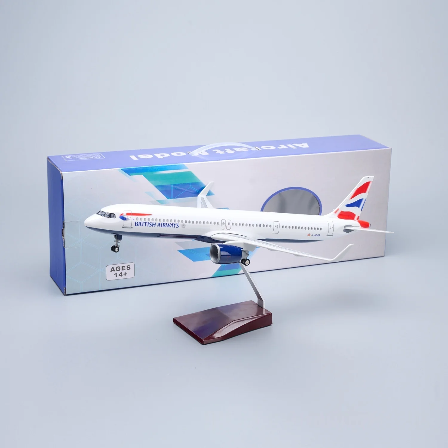

1/100 Scale Airplane Resin A321 Neo British Airways Airlines 44cm toys for children Aircraft Model Plane Kit toys boys kids Gift