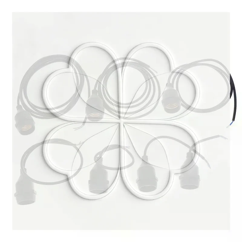 Universal E27 Lamp Holder Copper Screw Thread Waterproof Lamp Base Flame Retardant PVC Wire Lamp Holder Outdoor Use