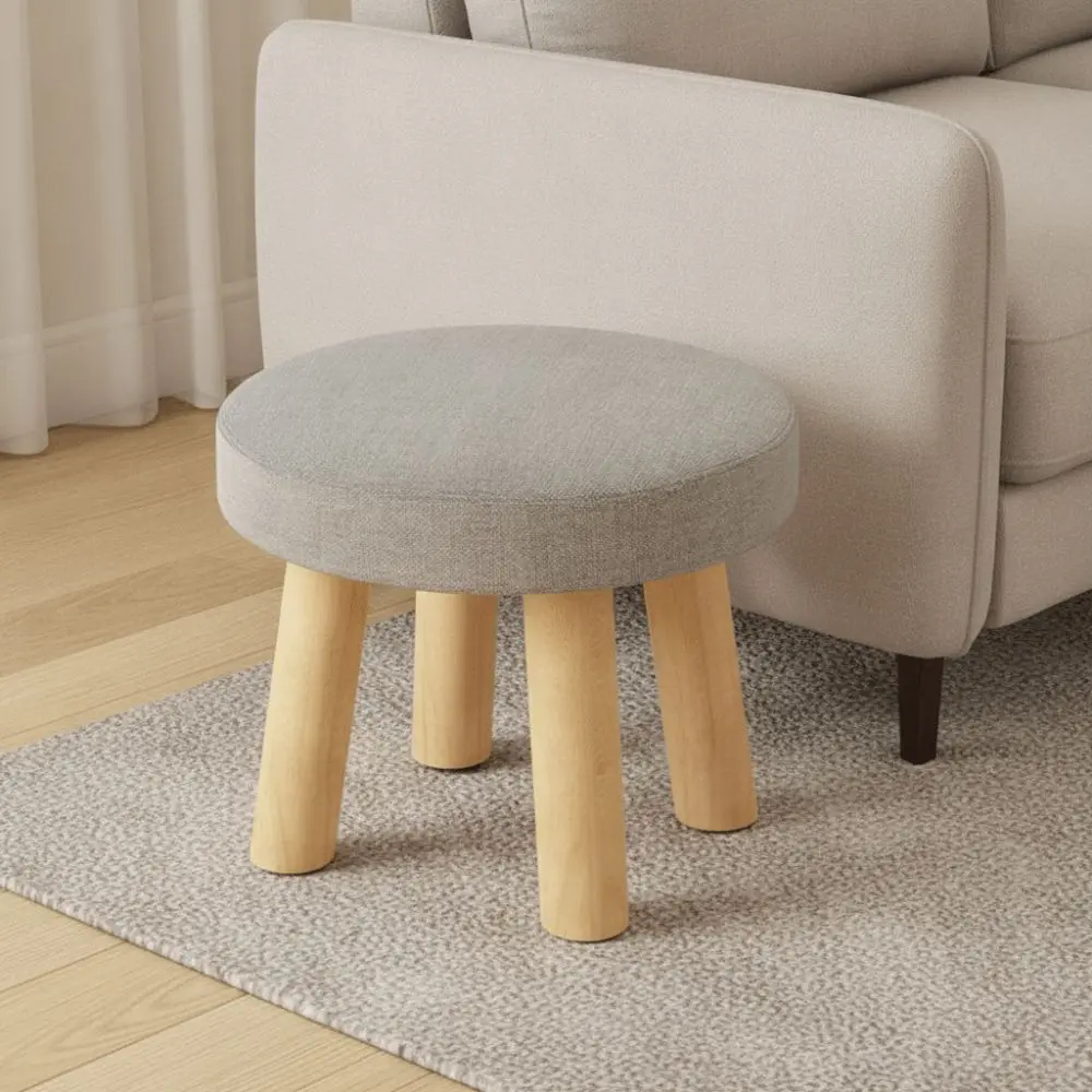 Soft Solid Wood Small Foot Stool Wear-resistant Large Load Bearing Low Seat Non-Skid Thickened Sponge