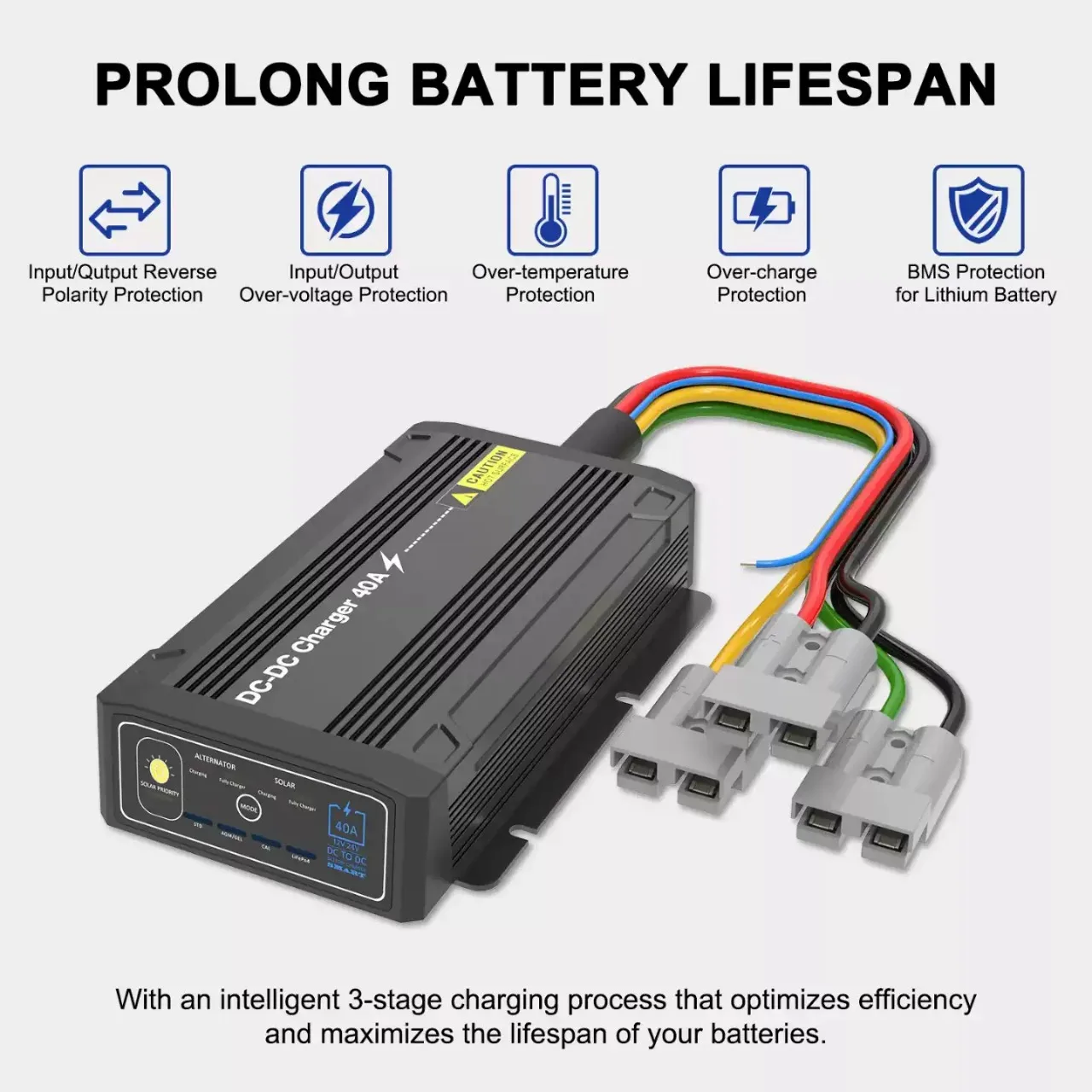 Trailer Camper Van RV Battery Solar Charger for DC To DC Charger 12V 24V Vehicle 25A 40A Caravan Campervan