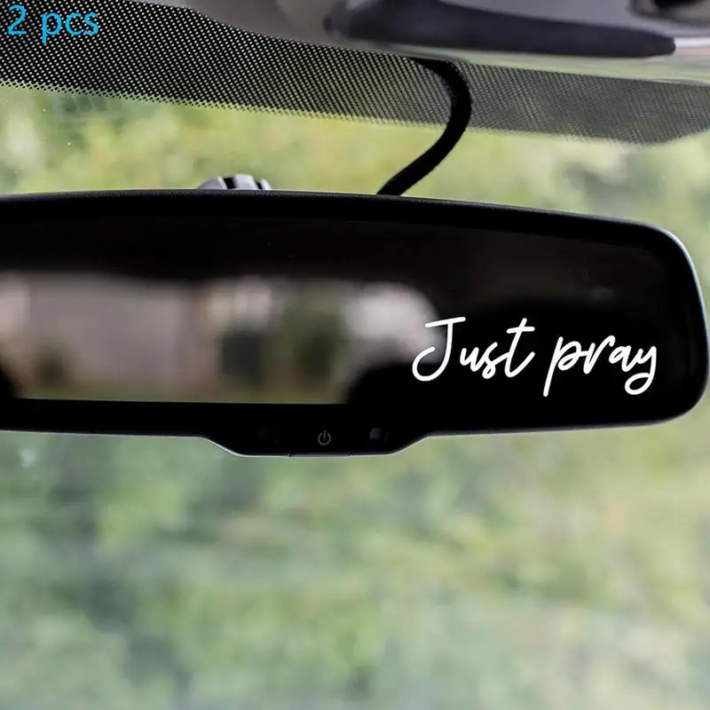 For Tablets Rear View Mirrors Sticker Just Pray Car Stickers Accessories Water Bottle Stickers Multi-Purpose Decal For Side View