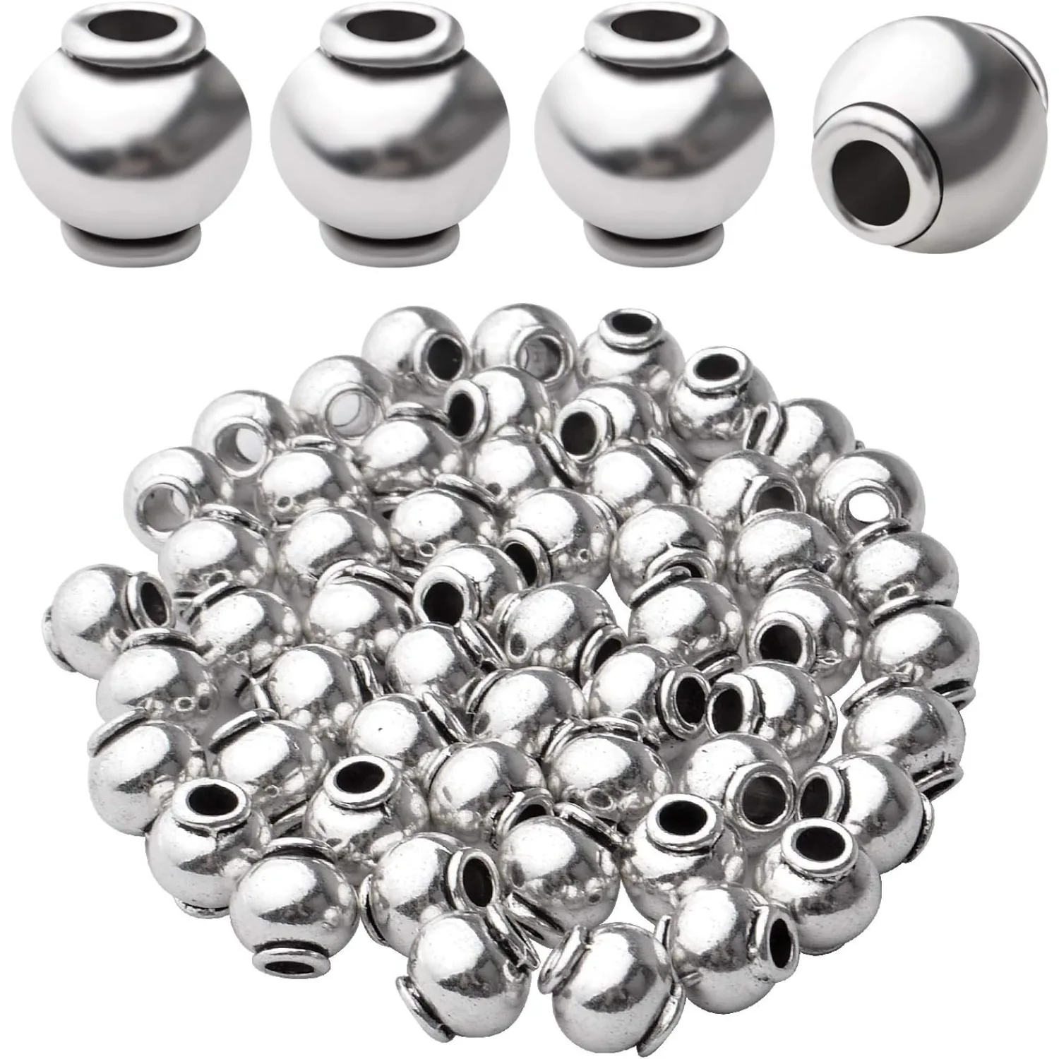 

50 шт. 8 мм античное серебро в форме фонаря, тибетские бусины из сплава, круглые бусины-разделители для изготовления ювелирных изделий