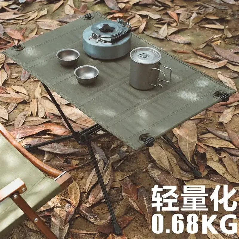 

Outdoor Oxford Cloth Folding Egg Roll Table Camping Portable Lightweight Dining Table Tactical Outdoor Aluminum Alloy Small