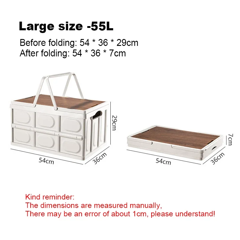 Folding Storage Box 55l Large Capacity Car Storage Box Outdoor Camping Picnic Storage Box