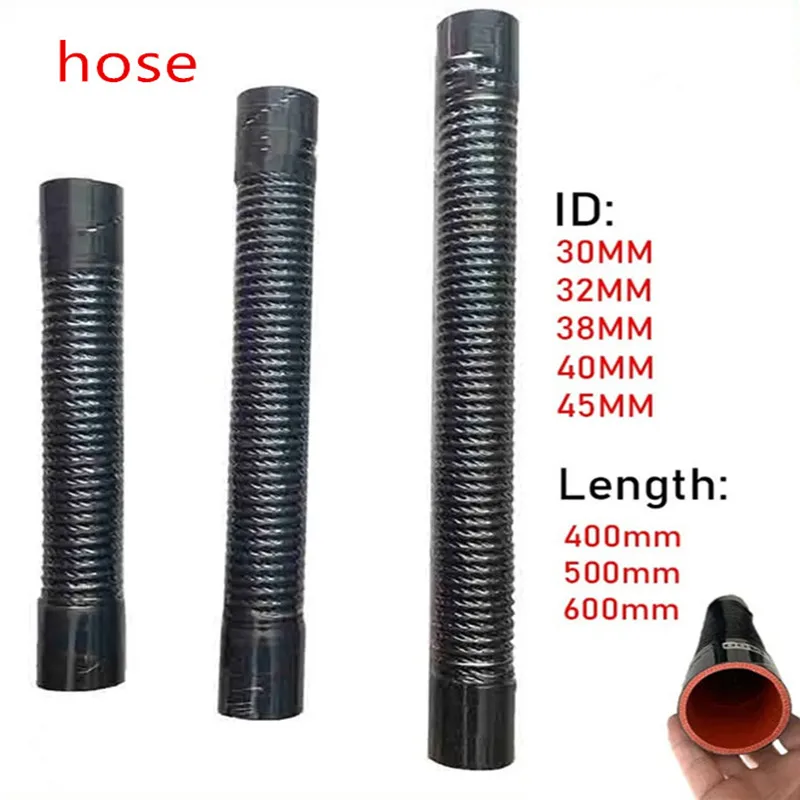 ID30-50MM خرطوم سيليكون من أسلاك الفولاذ، خرطوم مبرد السيارة الداخلي، أنبوب فلتر الهواء، أنبوب سحب الشاحن التربيني أجزاء جنرال موتورز السوداء