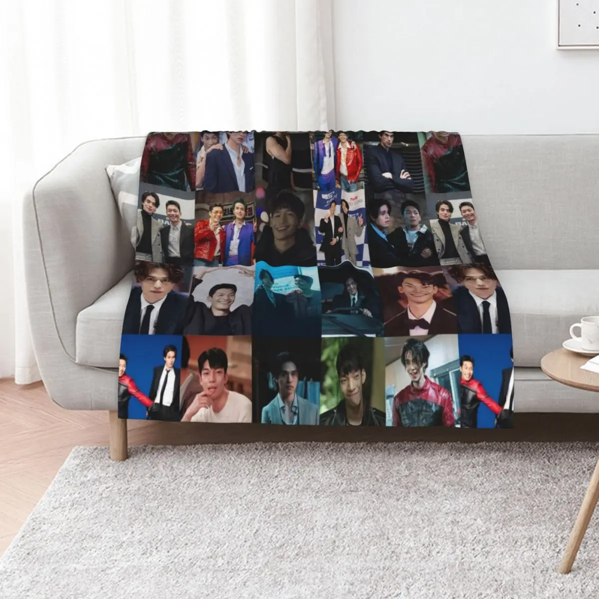 Lee Dong Wook and Wi Ha Joon Throw Blanket Soft Breathable Blanket for Night Sleeping