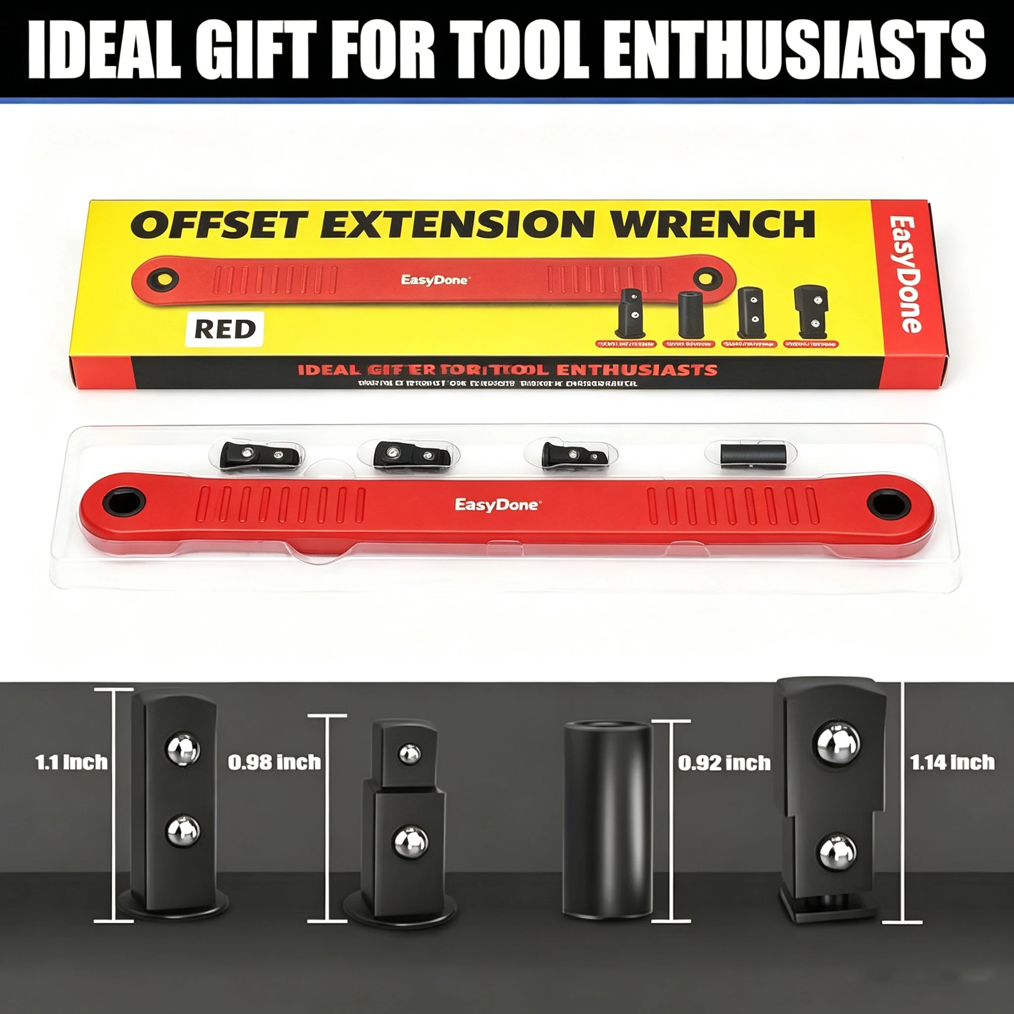 Impact Offset Extension Wrench Set, Tight Reach Universal 1/4