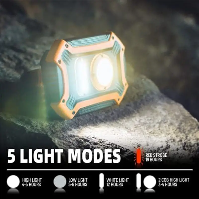 

* Перезаряжаемый рабочий фонарь ABAB LED 30 Вт — портативный 180 ° Складная ручка с магнитным основанием, 5 режимов освещения для освещения объектов