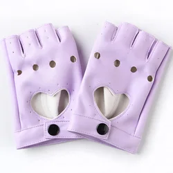 13 Color Women Stage Performance Nightclub Punk Leather Half Finger Gloves Pole Dance Personality Hip Hop Queen Leopard Print