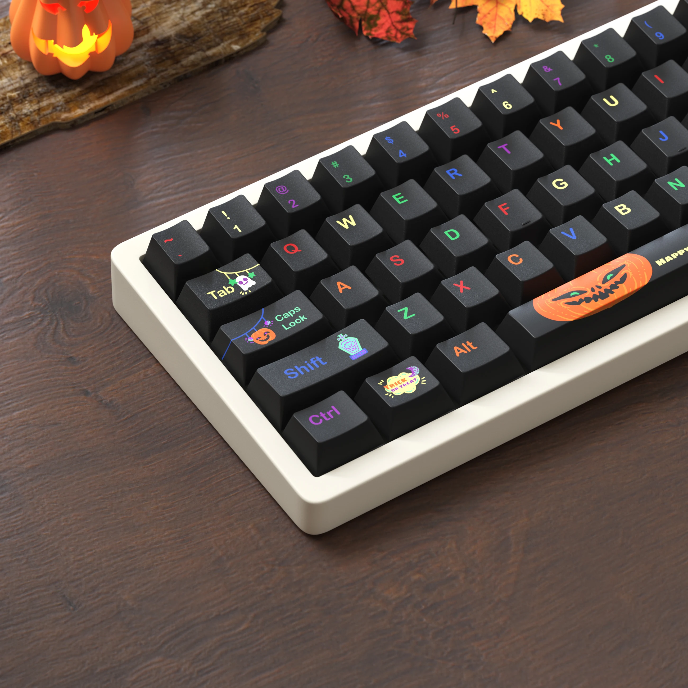 Imagem -02 - Halloween Tema Cereja Perfil Keycaps Teclado Mecânico Interruptores mx Chaves Pbt