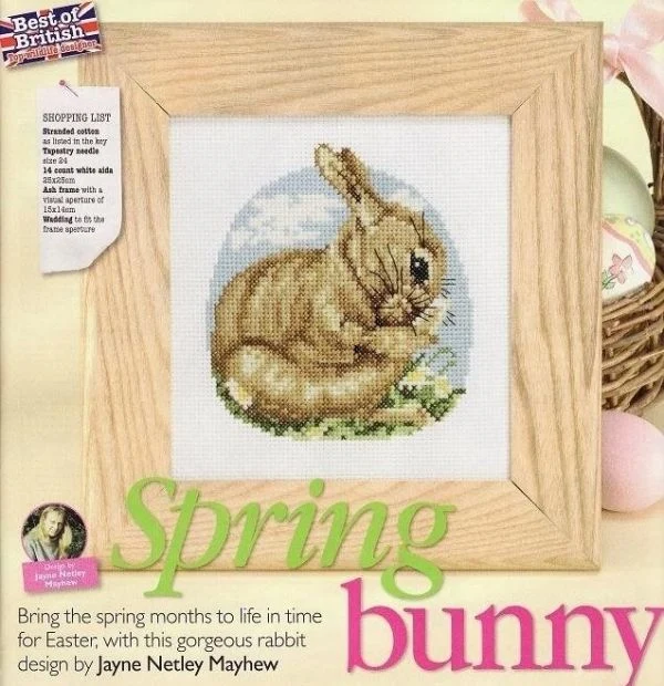 

YIXIAO-Counted Cross Stitch Kit, RS Cotton with Cross Stitch, Spring Rabbit, Full Embroidery, 21-22