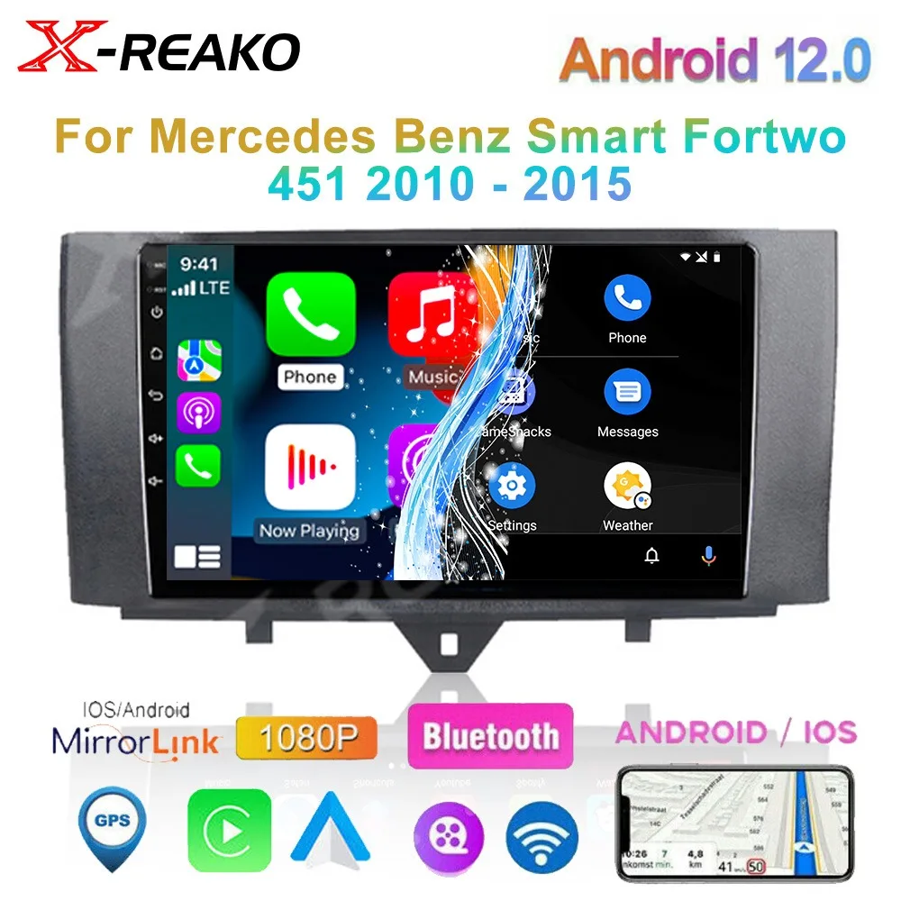 

4G Android 12 Car Radio Stereo For Mercedes Benz Smart Fortwo 451 2010 - 2015 Multimedia Video Player CarPlay Autoradio GPS WIFI