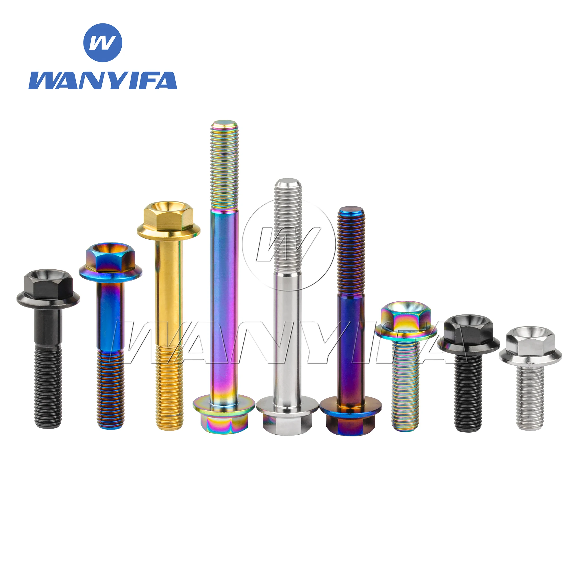 Wanyifa Titanium Bolt M10X20 25 30 35 40 45 50 55 60 65 70 75 80 90 100mm Flange Fasteners for Motorcycle Bike Parts