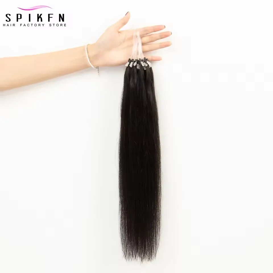 ブロンドブラウンマイクロループリング人毛エクステ12インチ～20インチナチュラルストレートマイクロリンクヘアブラックブラウンサロンヘア女性用