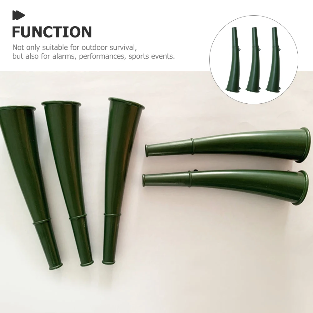 

3pcs Tactical Signal Horn for Outdoor Survival Camping Hiking Emergency Portable Noise Maker in Green Color
