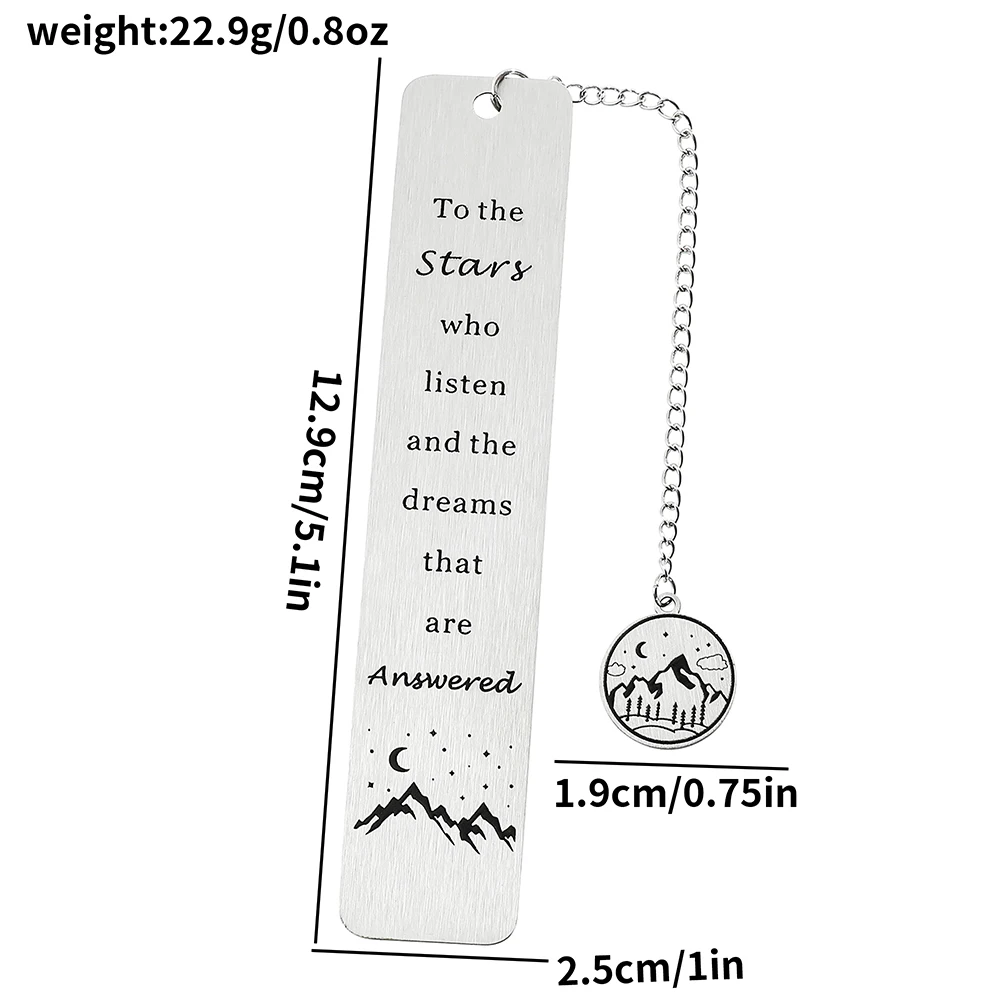 1pcs Stainless Steel Bookmark with Chain Pendant, Reading Accessory for Fiction Fans, Reading Marker Gift for Reading Lovers