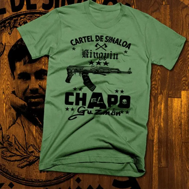 Kingpin Sinaloa رمادي Sicario السترة تي شيرت مزيج القطن المكسيك المحملة #1