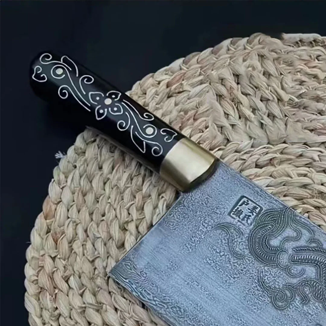 8 Inch Husa Knife Handmade Damascus Steel Blade Ultra Sharp Chefs Cleaver Chopper Slicing Kitchen Knives Bone Meat Poultry Tools