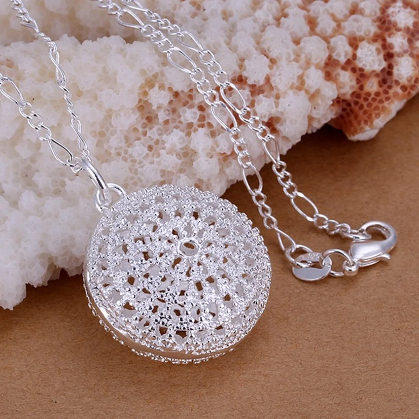 925 Sterling Silver Charming Popular Circular Elegant Women Lady Wedding Classic Hot Models Necklace