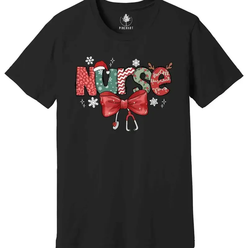 Nurse Christmas T Shirt Stethoscope Holiday