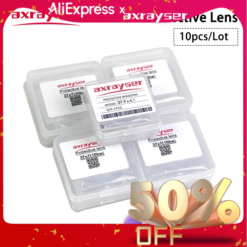 10PCS Laser Lens Protective Windows 37x7 27.9x4.1 for Raytools Precitec WSX Fiber Powerful Cutting Machine Head Part Tool 1064nm
