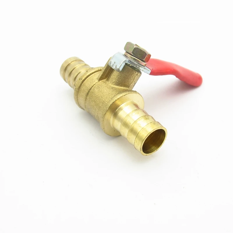 6mm 8mm 10mm 12mm Hose Barb Equal Two Way Brass Pneumatic Shut Off Ball Valve Pipe Fitting Connector Coupler Adapter