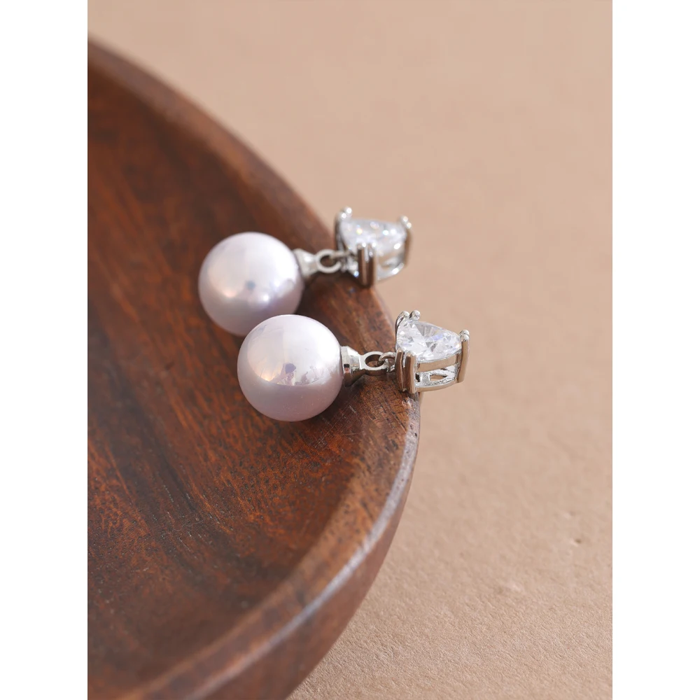 Mchic-pendientes de gota de perlas de imitación para mujer, joyería clásica brillante de Zirconia cúbica gris, temperamento básico, estilo coreano