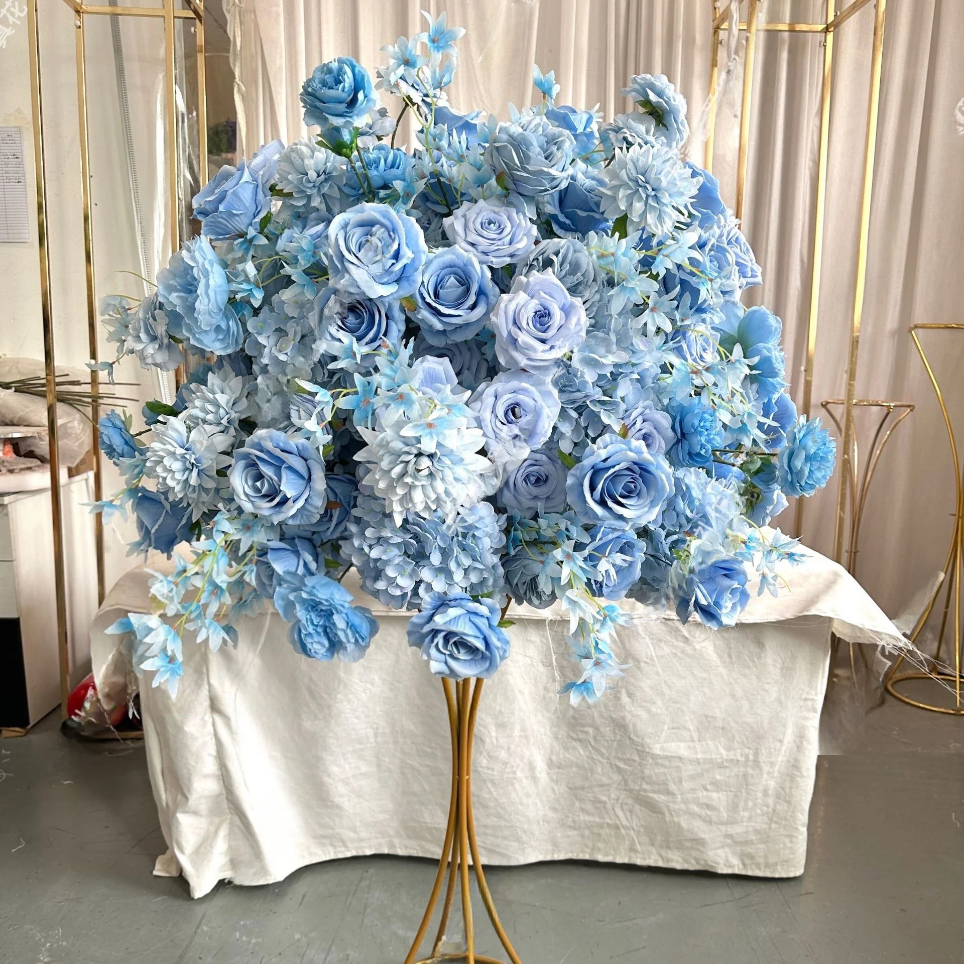 70/60/50/40cm pink Rose Delphinium Big Artificial Flower Ball Wedding Table Centerpiece Decor Marriage Banquet Road Lead Floral