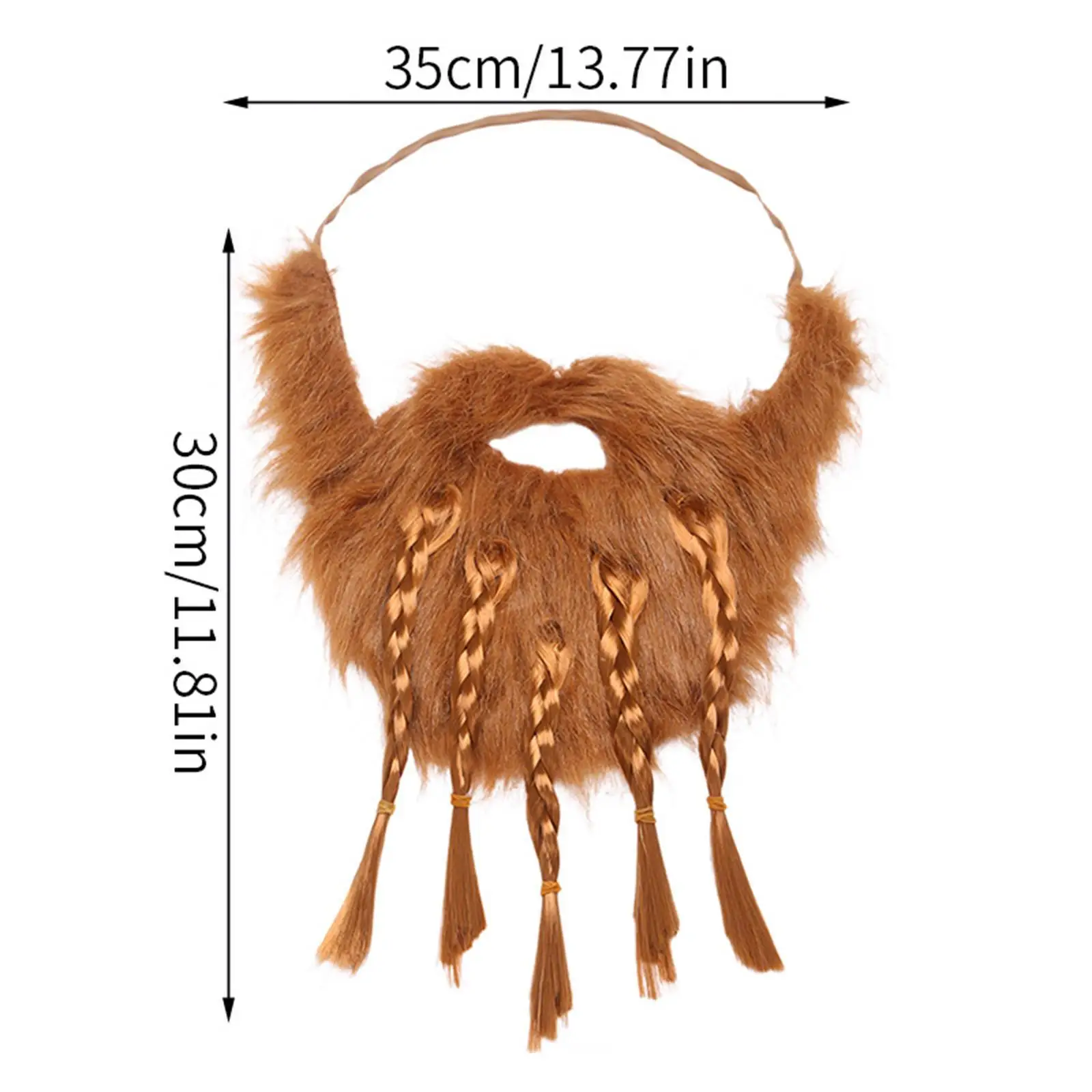 Realistic Fake Beard Polyester Costume Accessory for Men Masquerade Halloween Party and Cosplay Disguise