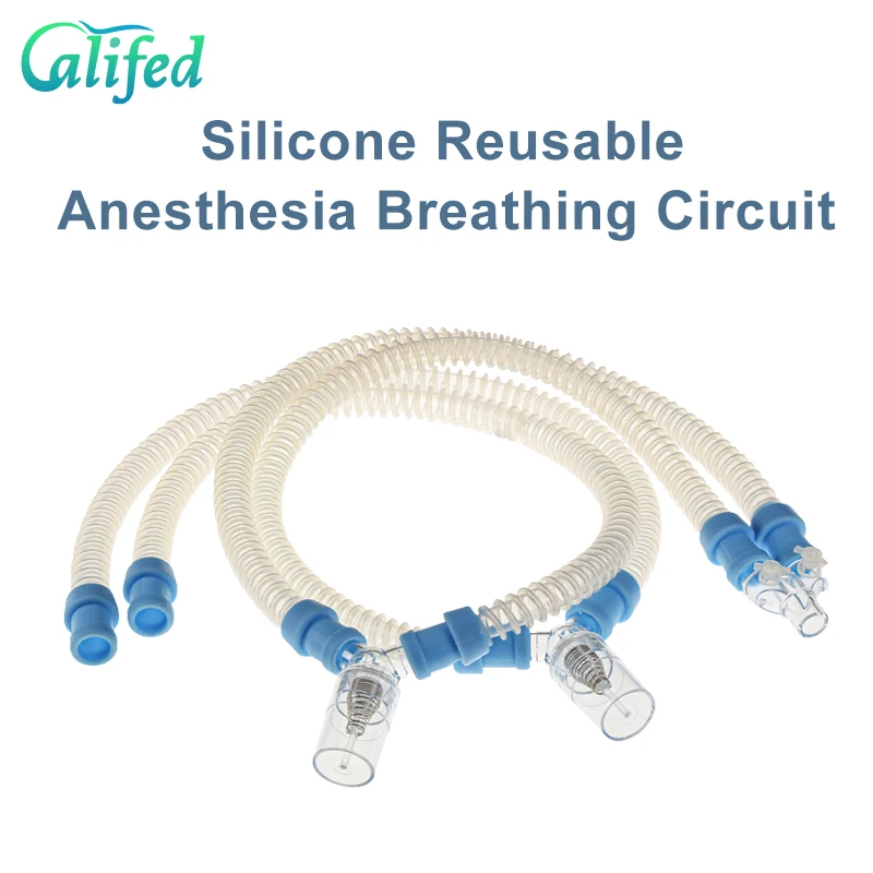 Califed Siicone Reusable Anesthesia Breathing Circuit CE ISO Medical Breathing Circuit Autoclavble Good Flexibility