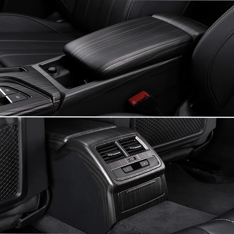 For Audi A4L A5 2017-2024 Wood Grain Carbon fiber Sticker ABS Interior Modification Decoration Center Console Gear Dashboard