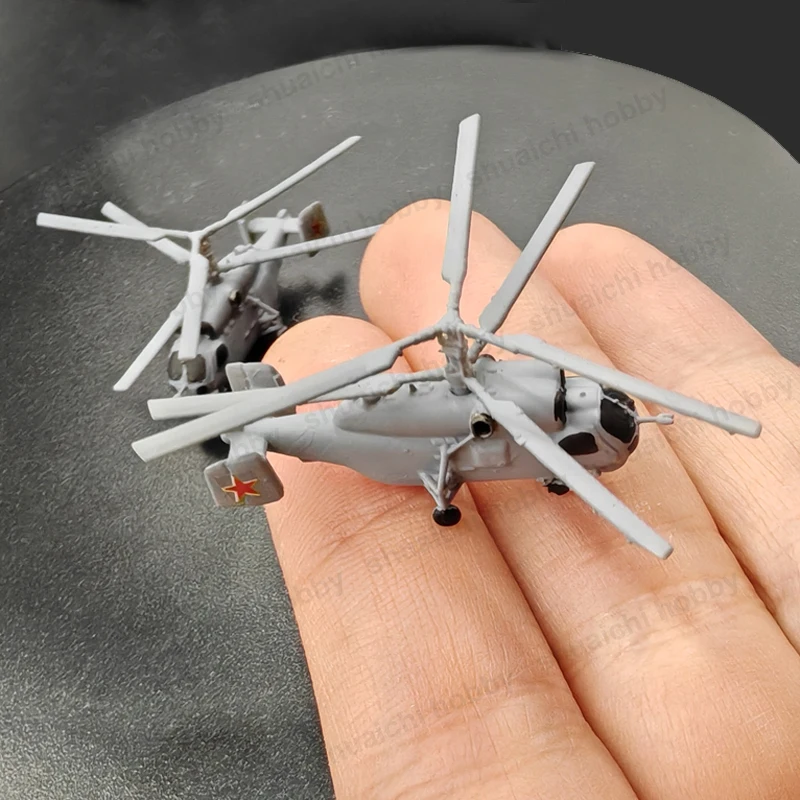 2PCS 1/350 1/400 Scale Russian Ka-27 Snail Anti Submarine Helicopter Model Kit Simulation Colored Resin Aircraft Static Ornament