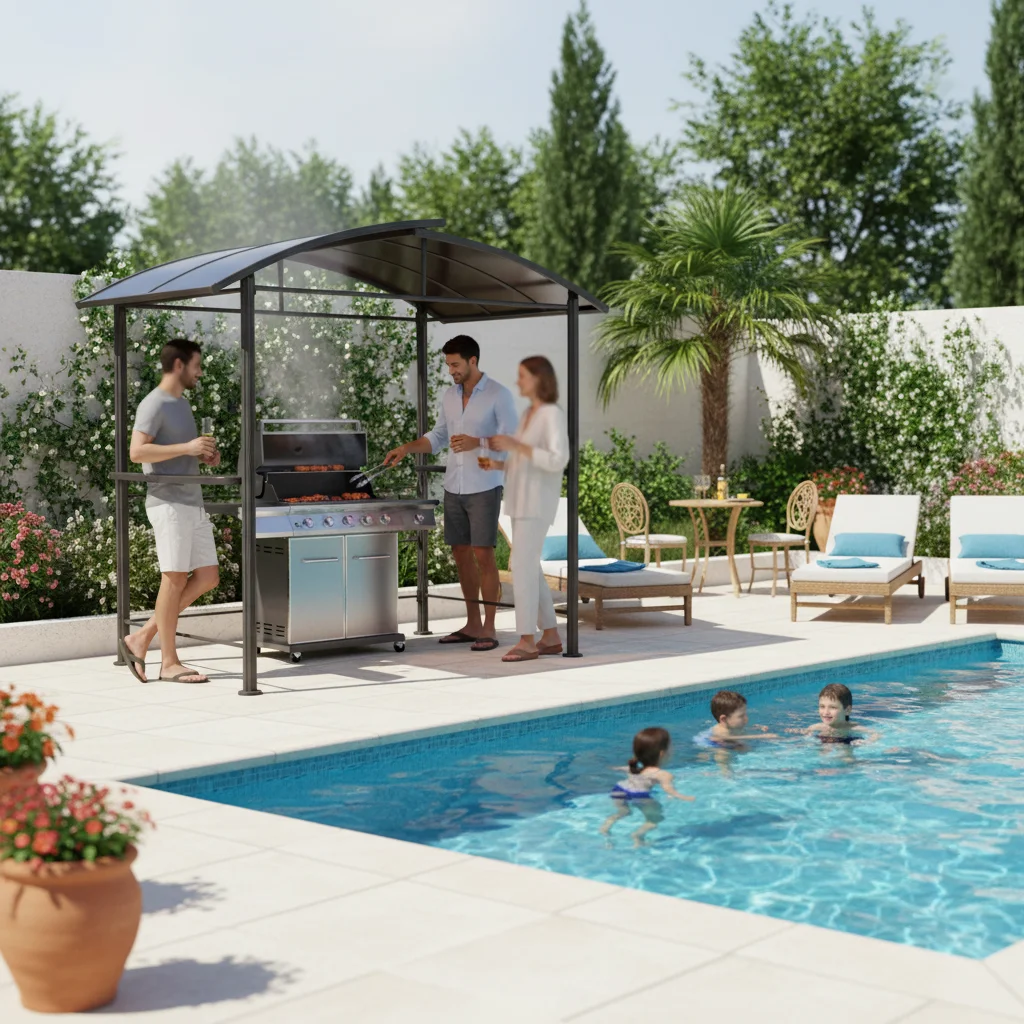 2.4X1.5M Curved Top Modern BBQ - Outdoor Furniture Gazebo review and price