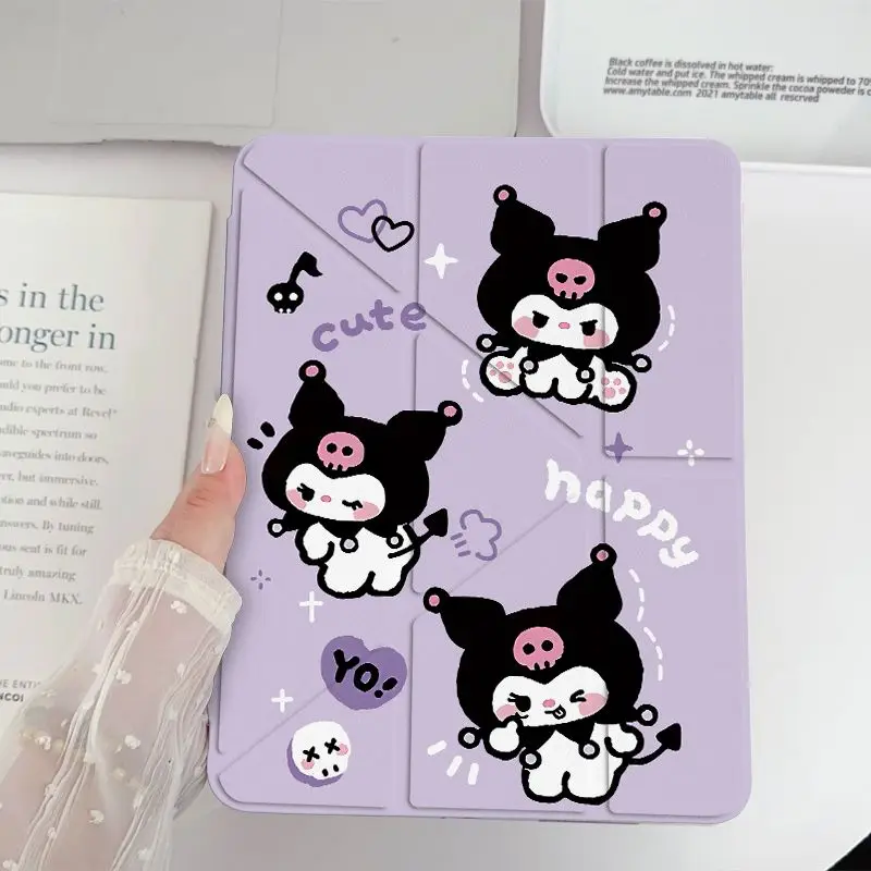 

For Xiaomi Pad 5 6Pro 7 7Pro 6SPro 12.4 Inch Cute Kuromi Cartoon Redmi Pad SE Pad Pro 12.1 With Pen Holder Y Fold Bracket Cover