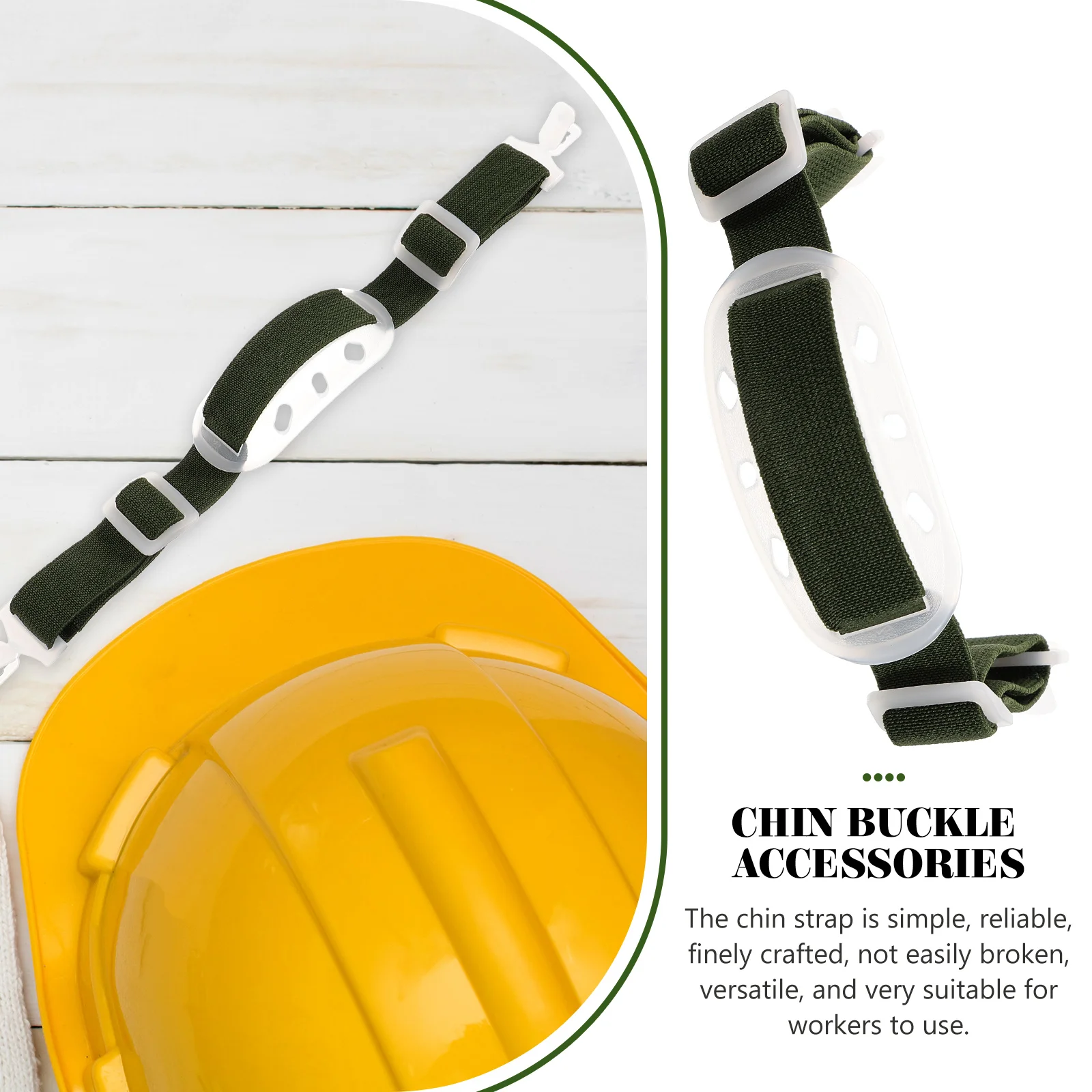 

Parts Strap Chin for Hard Hat Buckle Rugby Green Polyester Wear-resistant